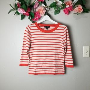 August Silk orange and oatmeal striped top…